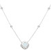 9ct White Gold Aquamarine & Diamond Pendant Necklace