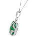 18ct White Gold Diamond & 1.15ct Emerald Pendant