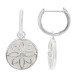 Sterling Silver Mother Of Pearl & Cubic Zirconia Fancy Drop Earrings
