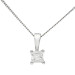 18ct White Gold 0.25ct Diamond Princess Cut Solitaire Pendant