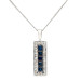  9ct White Gold Sapphire & Diamond Pendant