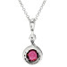 18ct White Gold Diamond & Garnet Pendant