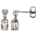 9ct White Gold Morganite & Diamond Oval Drop Earrings