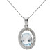 9ct White Gold Aquamarine & Diamond Pendant