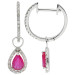 9ct White Gold Diamond &1.00ct Ruby Earrings