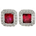 18ct White Gold Diamond & Ruby Earrings