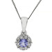 18ct White Gold Tanzanite & Diamond Cluster Pendant
