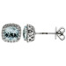 9ct White Gold Diamond & 1.00ct Aquamarine Earrings