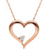 9ct Rose Gold Diamond Heart Necklace