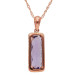 9ct Rose Gold Amethyst & Diamond Cluster Pendant