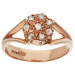 Handcrafted Italian 9ct Rose Gold Diamond Cluster Ring