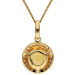 18ct Yellow Gold Citrine & Diamond Halo Pendant