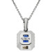 18ct White Gold Diamond & Sapphire Pendant