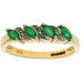 9ct Yellow Gold Emerald and Diamond Marquise Ring