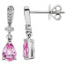 18ct White Gold Diamond & 0.68ct Pink Sapphire Earrings