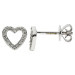 Diamond & 9ct White Gold Heart Earrings