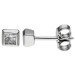 18ct White Gold 0.20ct Rubover Set Princess Cut Diamond Stud Earrings