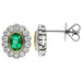 18ct White Gold Diamond & 0.77ct Emerald Earrings