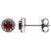18ct White Gold 0.55ct Ruby & 0.13ct Diamond Cluster Stud Earrings