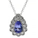 9ct White Gold Diamond & Tanzanite Necklace