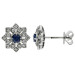 18ct White Gold Diamond & 0.26ct Sapphire Earrings
