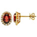 9ct Yellow Gold Diamond & 1.70ct Garnet Earrings