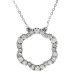 9ct White Gold Diamond Flower Necklace