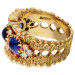 18ct Yellow Gold Diamond & Sapphire Ring