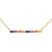9ct Yellow Gold Rainbow Sapphire Bar Necklace