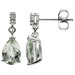 18ct White Gold Green Amethyst & Diamond Pear Drop Earrings