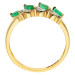 9ct Yellow Gold Emerald and Diamond Marquise Ring