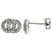 Sterling Silver Cubic Zirconia Interlocking Circles Stud Earrings
