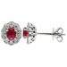 18ct White Gold Diamond & 0.44ct Ruby Earrings