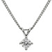 9ct White Gold Certified 0.20ct Diamond Solitaire Pendant