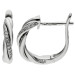 18ct White Gold & Diamond Twist Hoop Earrings