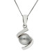 9ct White Gold Silver Pearl Twist Pendant