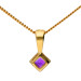 9ct Yellow Gold 0.10ct Amethyst Solitaire Rub Over Pendant
