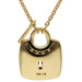 18ct Yellow Gold Diamond Padlock & Key Necklace