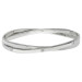 Sterling Silver & Cubic Zirconia Kiss Design Hinged Bangle