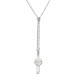 Sterling Silver Mother of Pearl & Diamond Key Pendant