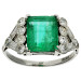 Platinum Emerald & Diamond Dress Ring