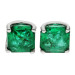 18ct White Gold Diamond & 1.28ct Emerald Earrings