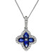 18ct White Gold Sapphire & Diamond Quatrefoil Star Pendant