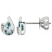 9ct White Gold Diamond & 0.56ct Aquamarine Earrings