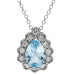 9ct White Gold Diamond & Aquamarine Necklace
