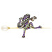 Silver & Gold Peridot Amethyst & Pearl Frog Brooch