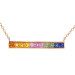 9ct Rose Gold & Rainbow Sapphire Bar Necklace
