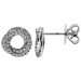 18ct White Gold & Diamond Swirl Knot Stud Earrings