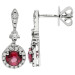 18ct White Gold Diamond & Garnet Earrings