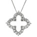 18ct White Gold Quatrefoil Diamond Pendant